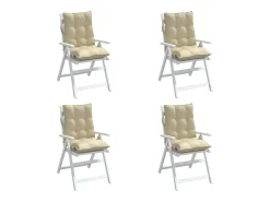 Cojines para silla con respaldo bajo 4 unidades tela Oxford beige