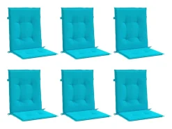 Cojines para silla con respaldo bajo 6 unidades tela turquesa