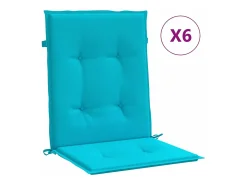 Cojines para silla con respaldo bajo 6 unidades tela turquesa