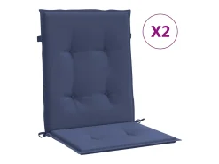 Cojines para silla con respaldo bajo 2 unidades tela azul marino