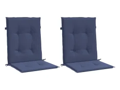 Cojines para silla con respaldo bajo 2 unidades tela azul marino