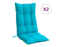 Cojines para silla con respaldo alto 2 unidades tela Oxford turquesa