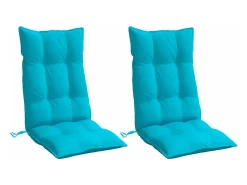 Cojines para silla con respaldo alto 2 unidades tela Oxford turquesa