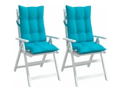 Cojines para silla con respaldo alto 2 unidades tela Oxford turquesa