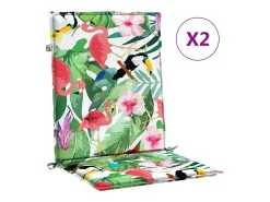 Cojines para silla con respaldo bajo 2 unidades tela multicolor