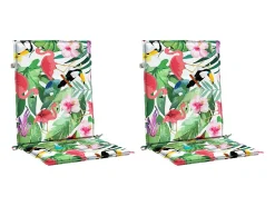 Cojines para silla con respaldo bajo 2 unidades tela multicolor