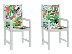 Cojines para silla con respaldo bajo 2 unidades tela multicolor