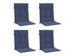 Cojines para silla con respaldo bajo 4 unidades tela azul marino