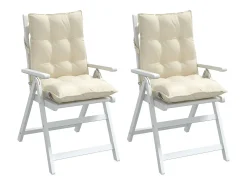 Cojines para silla con respaldo bajo 2 unidades tela Oxford crema