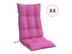 Cojines para silla con respaldo alto 4 unidades tela Oxford rosa