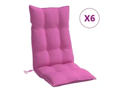 Cojines para silla con respaldo alto 6 unidades tela Oxford rosa