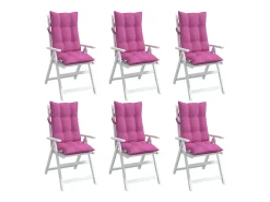 Cojines para silla con respaldo alto 6 unidades tela Oxford rosa