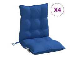 Cojines para silla respaldo bajo 4 unidades tela Oxford azul real