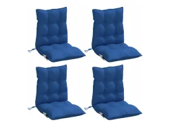 Cojines para silla respaldo bajo 4 unidades tela Oxford azul real