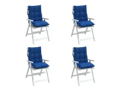 Cojines para silla respaldo bajo 4 unidades tela Oxford azul real
