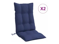 Cojines para silla respaldo alto 2 unidades tela Oxford azul marino