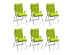Cojines para silla respaldo bajo 6 unidades tela Oxford verde brillo