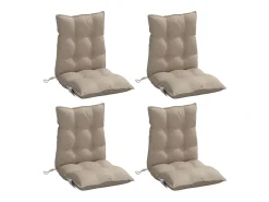 Cojines para silla respaldo bajo 4 unidades tela Oxford gris taupe