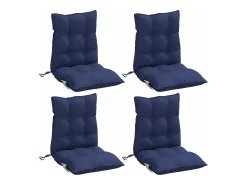 Cojines para silla respaldo bajo 4 unidades tela Oxford azul marino
