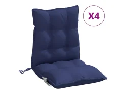 Cojines para silla respaldo bajo 4 unidades tela Oxford azul marino