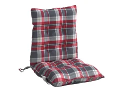 Cojines para silla respaldo bajo 6 unidades tela Oxford cuadros rojo