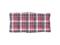 Cojines para silla respaldo bajo 6 unidades tela Oxford cuadros rojo