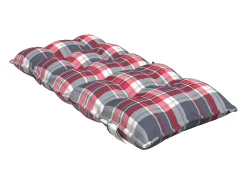 Cojines para silla respaldo bajo 6 unidades tela Oxford cuadros rojo