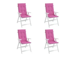 Cojines para sillas con respaldo alto 4 unidades tela rosa