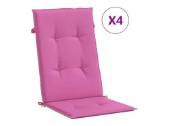 Cojines para sillas con respaldo alto 4 unidades tela rosa
