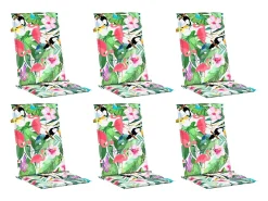 Cojines para sillas con respaldo alto 6 unidades tela multicolor