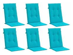 Cojines para sillas con respaldo alto 6 unidades tela turquesa