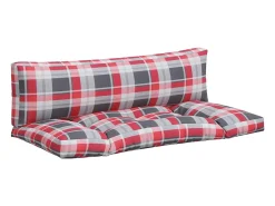 Cojines para sofá de palets 2 unidades tela cuadros rojo