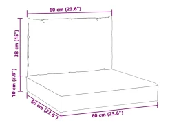 Cojines para sofá de palets 2 unidades tela gris taupe melange