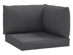 Cojines para sofá de palets 3 uds tela gris antracita melange ES579329
