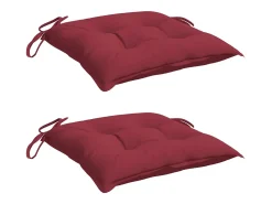 Cojines silla de jardín 2 unidades tela Oxford rojo tinto 40x40x7 cm