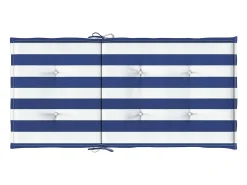 Cojines silla de respaldo bajo 2 unidades tela a rayas azul y blanco