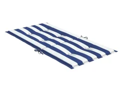 Cojines silla de respaldo bajo 4 unidades tela a rayas azul y blanco