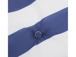 Cojines silla de respaldo bajo 4 unidades tela a rayas azul y blanco