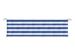 Cojín banco jardín tela Oxford a rayas azul y blanco 180x50x7cm ES270883