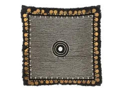 Cojín con perla de algodón negro 45 x 45 x 11 cm