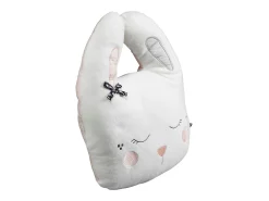 Cojín conejo poliéster blanco 34x26cm