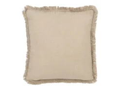 Cojín cuadrado con bordado en algodón gris 52 x 52 x 15 cm