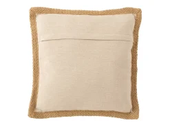 Cojín cuadrado con motivos en algodón beige de 49x49cm