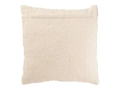 Cojín cuadrado con rayas en algodón beige 45x45x12 cm