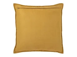 Cojín cuadrado de cuero amarillo 45 x 45 x 8 cm