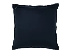 Cojín cuadrado de cuero azul 45 x 45 x 8 cm