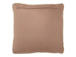 Cojín cuadrado de cuero marrón 45 x 45 x 7 cm