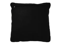 Cojín cuadrado de cuero negro 45 x 45 x 7 cm