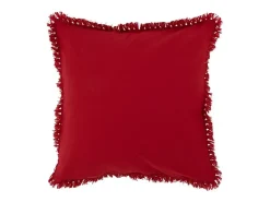 Cojín cuadrado de tela roja 45 x 45 x 3,75 cm
