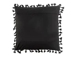 Cojín cuadrado estilo marroquí de algodón negro 45 x 45 cm